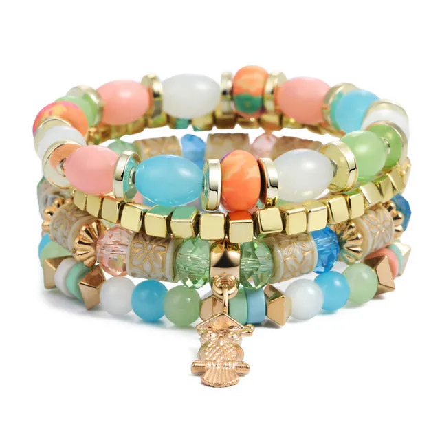 Boho Multilayer Beads Charm Bracelets for Women