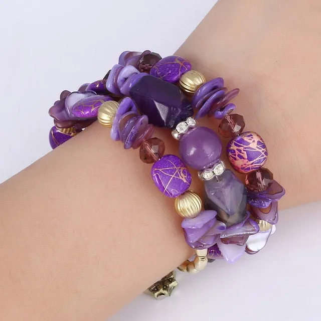 Boho Multilayer Beads Charm Bracelets for Women