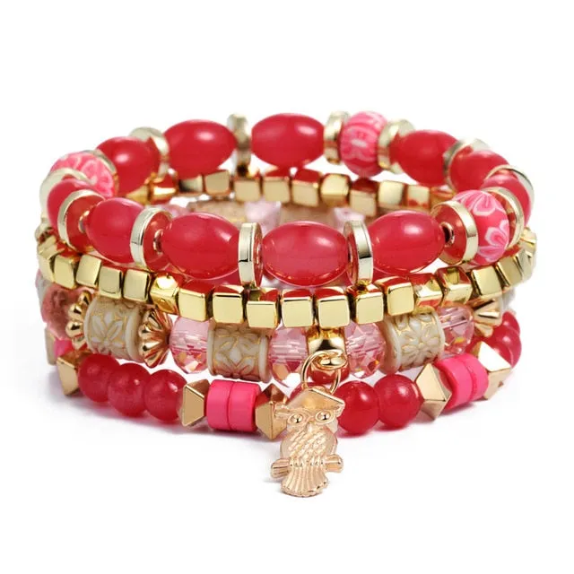 Boho Multilayer Beads Charm Bracelets for Women