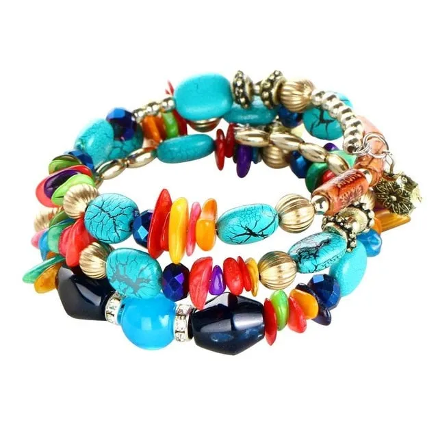 Boho Multilayer Beads Charm Bracelets for Women