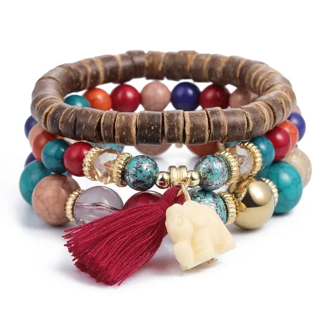 Boho Multilayer Beads Charm Bracelets for Women