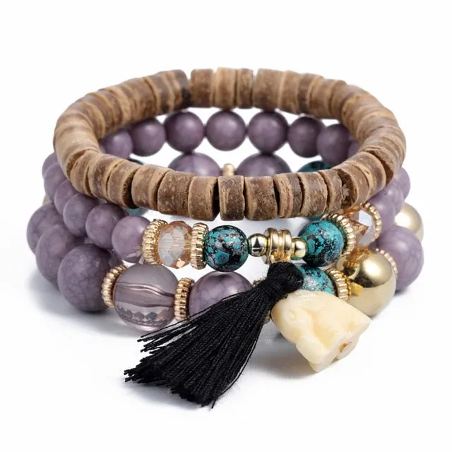 Boho Multilayer Beads Charm Bracelets for Women