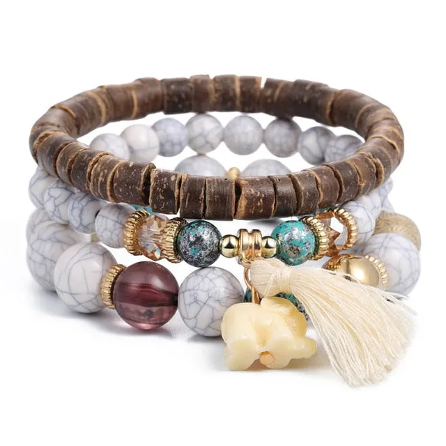 Boho Multilayer Beads Charm Bracelets for Women