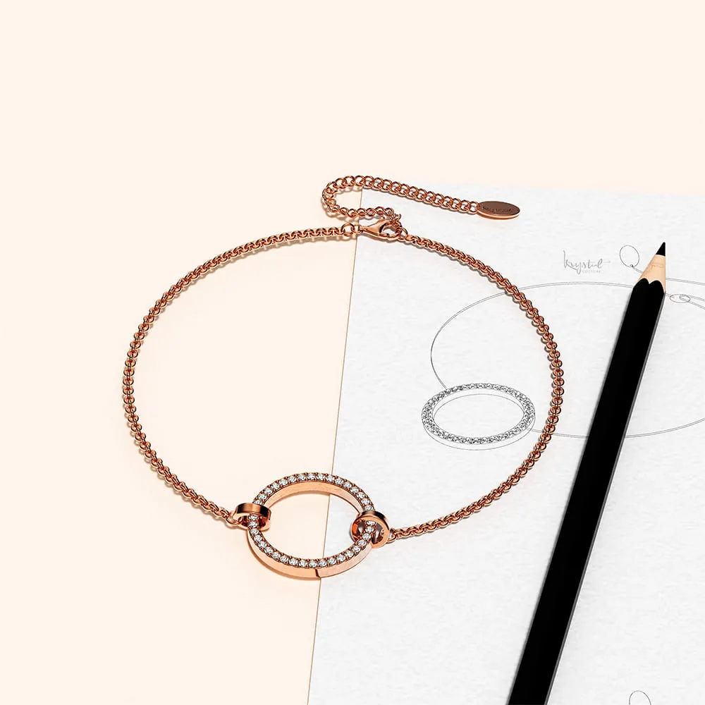 Boxed Orbit of Elegance Earrings & Beauty Bracelet Set with SWAROVSKI® Crystal in Rose Gold