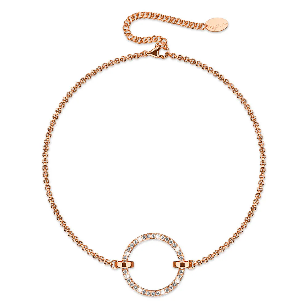 Boxed Orbit of Elegance Earrings & Beauty Bracelet Set with SWAROVSKI® Crystal in Rose Gold