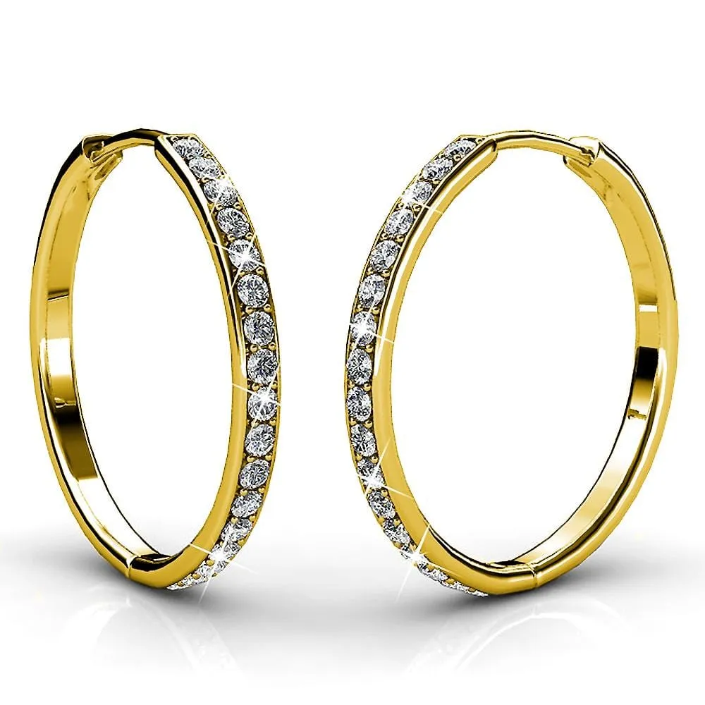 Boxed Perfection Bangle And Earrings Set Gold Embellished with SWAROVSKI® Crystals