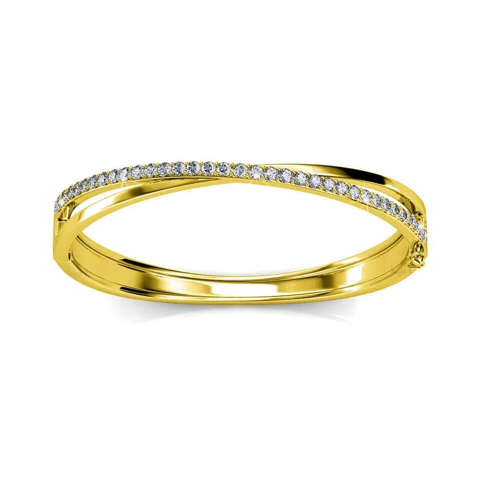 Boxed Perfection Bangle And Earrings Set Gold Embellished with SWAROVSKI® Crystals