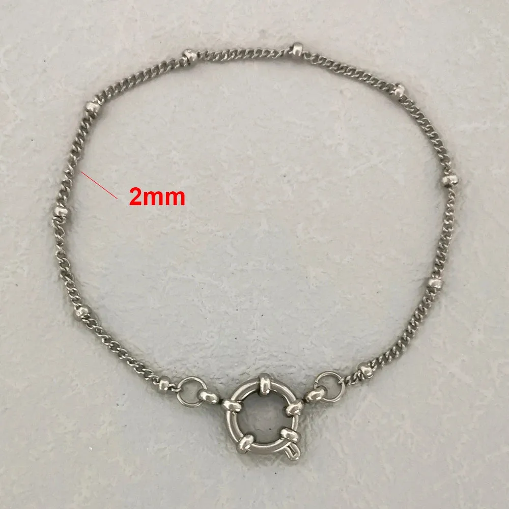 Bracelet Men Stainless Steel Twist Rope Chain Geometric Link Basic