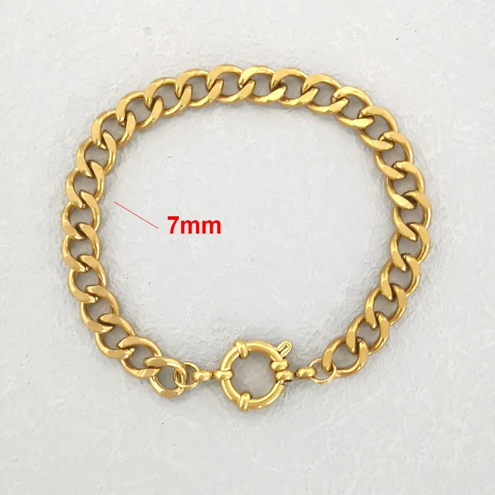 Bracelet Men Stainless Steel Twist Rope Chain Geometric Link Basic