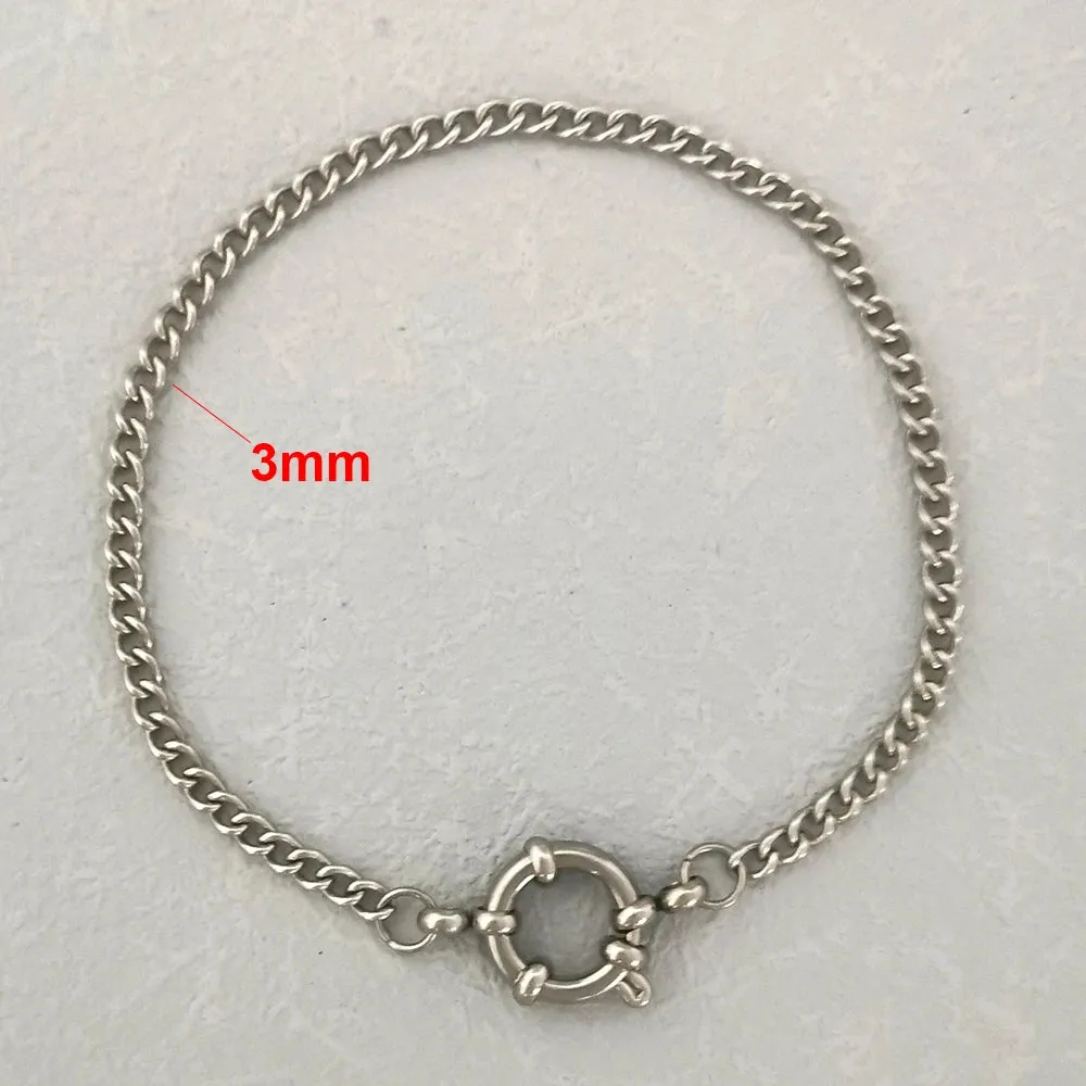 Bracelet Men Stainless Steel Twist Rope Chain Geometric Link Basic