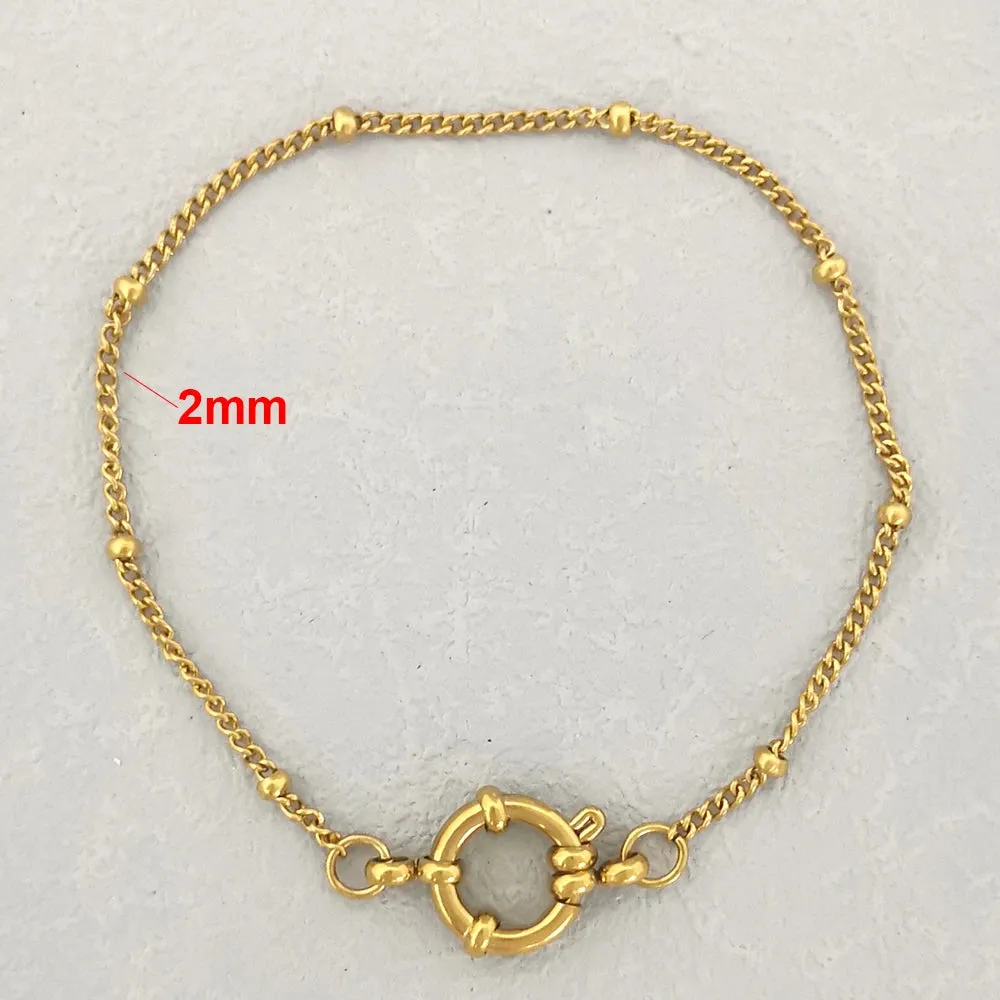 Bracelet Men Stainless Steel Twist Rope Chain Geometric Link Basic