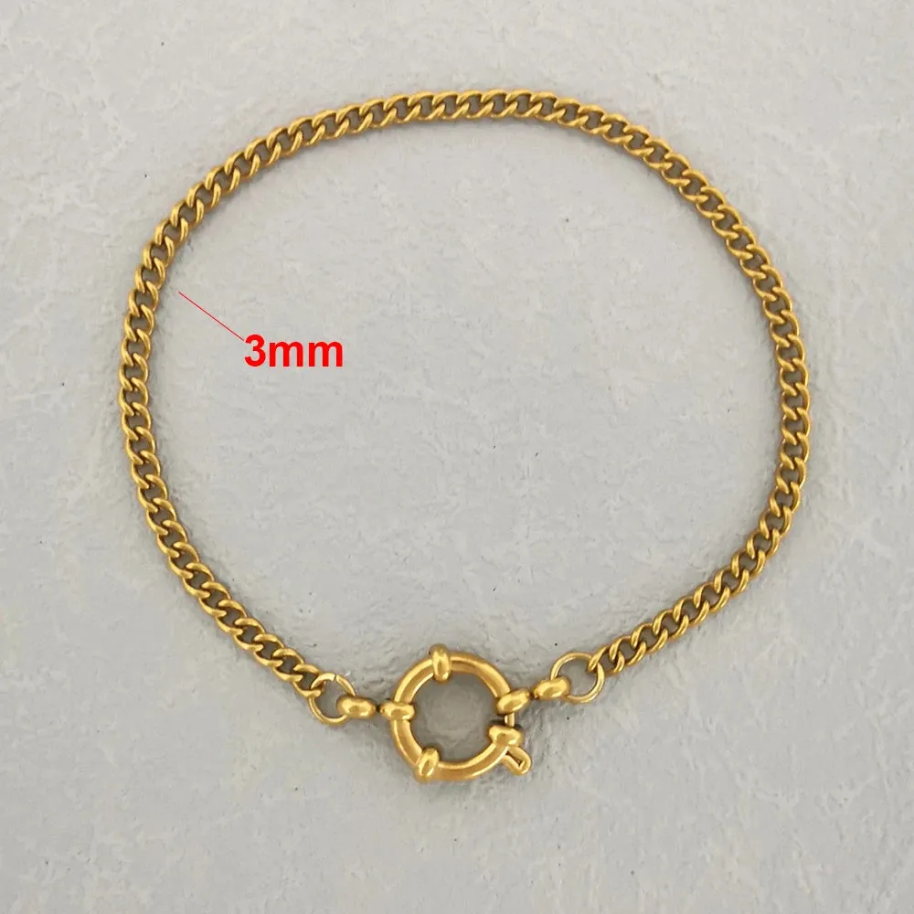 Bracelet Men Stainless Steel Twist Rope Chain Geometric Link Basic