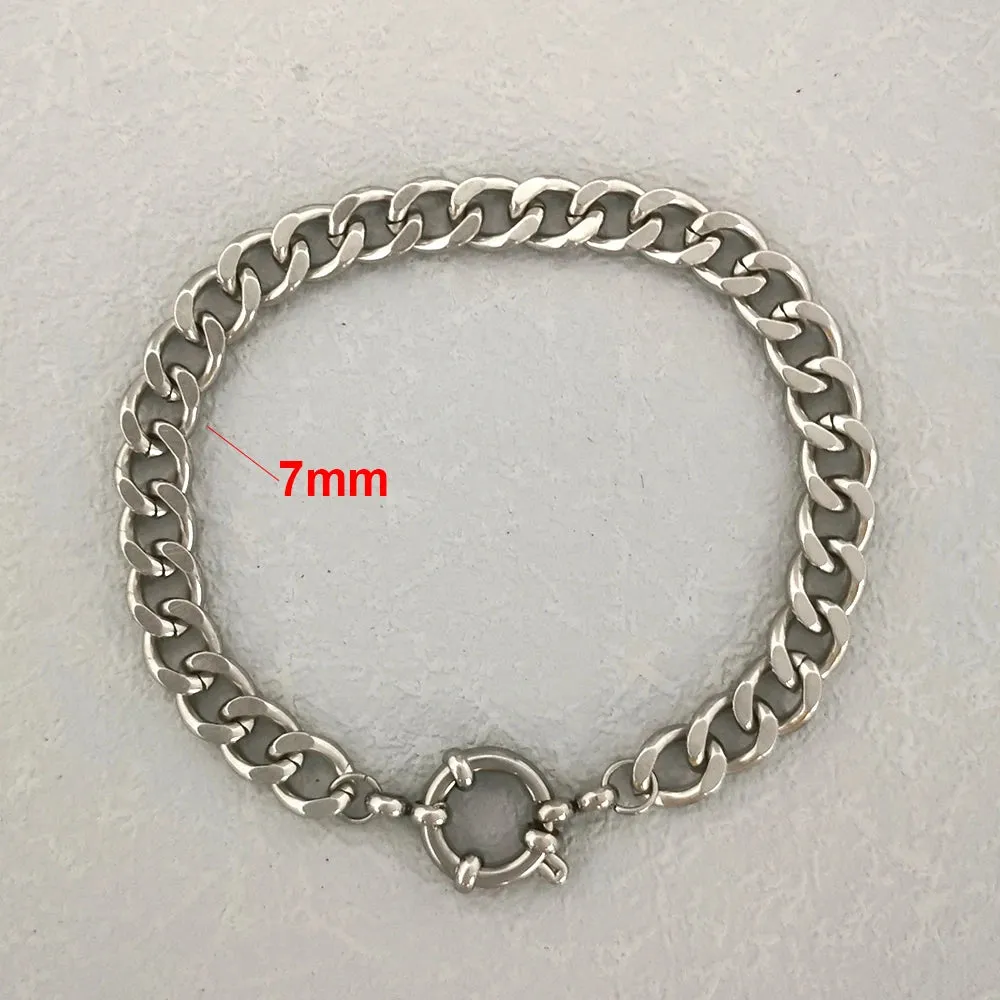 Bracelet Men Stainless Steel Twist Rope Chain Geometric Link Basic