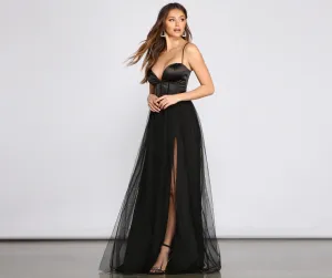 Bria Mesh Tulle Corset Gown
