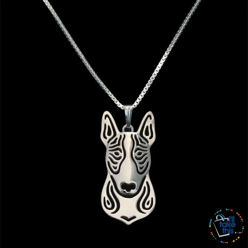 Bull Terrier Lovers' a unique designed Pendant in Gold, Silver or Rose Gold Plating   BONUS Necklace