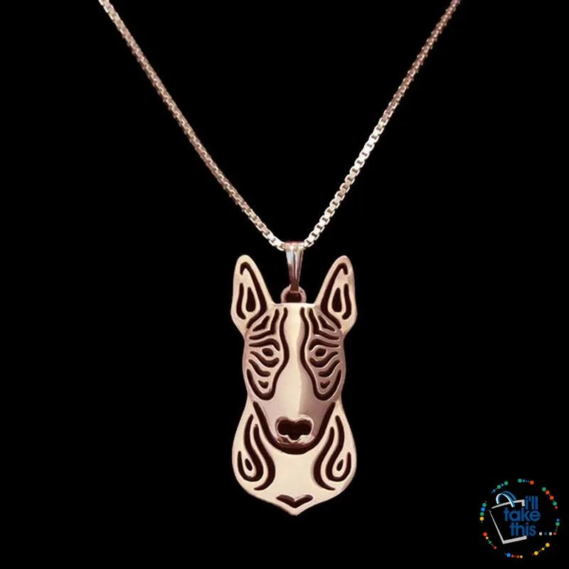 Bull Terrier Lovers' a unique designed Pendant in Gold, Silver or Rose Gold Plating   BONUS Necklace