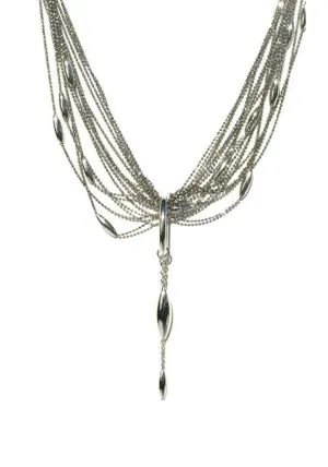 Calgaro Vibration 18K Blackened White Gold Spear Bead Necklace
