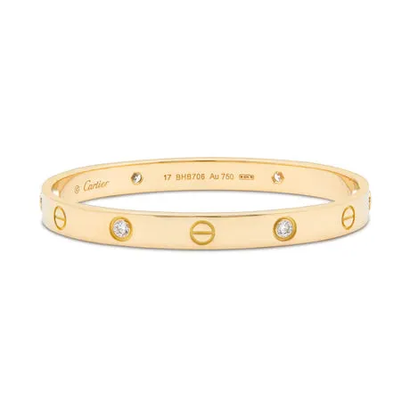 Cartier Metallic 4 Diamond Love Bracelet Ref B6070017 One Size