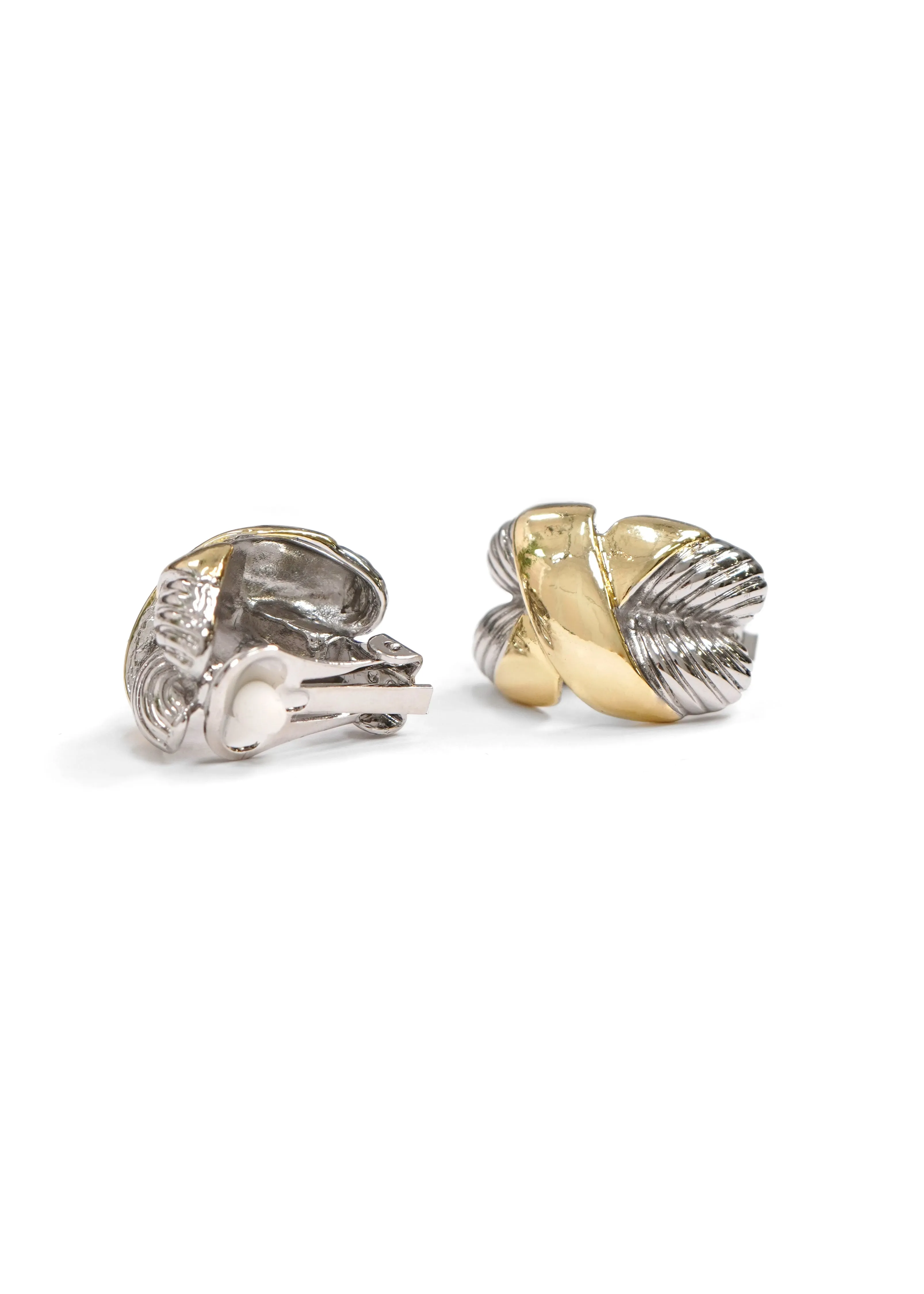 CCB -  Mixed Metal Classic Clip On Earrings