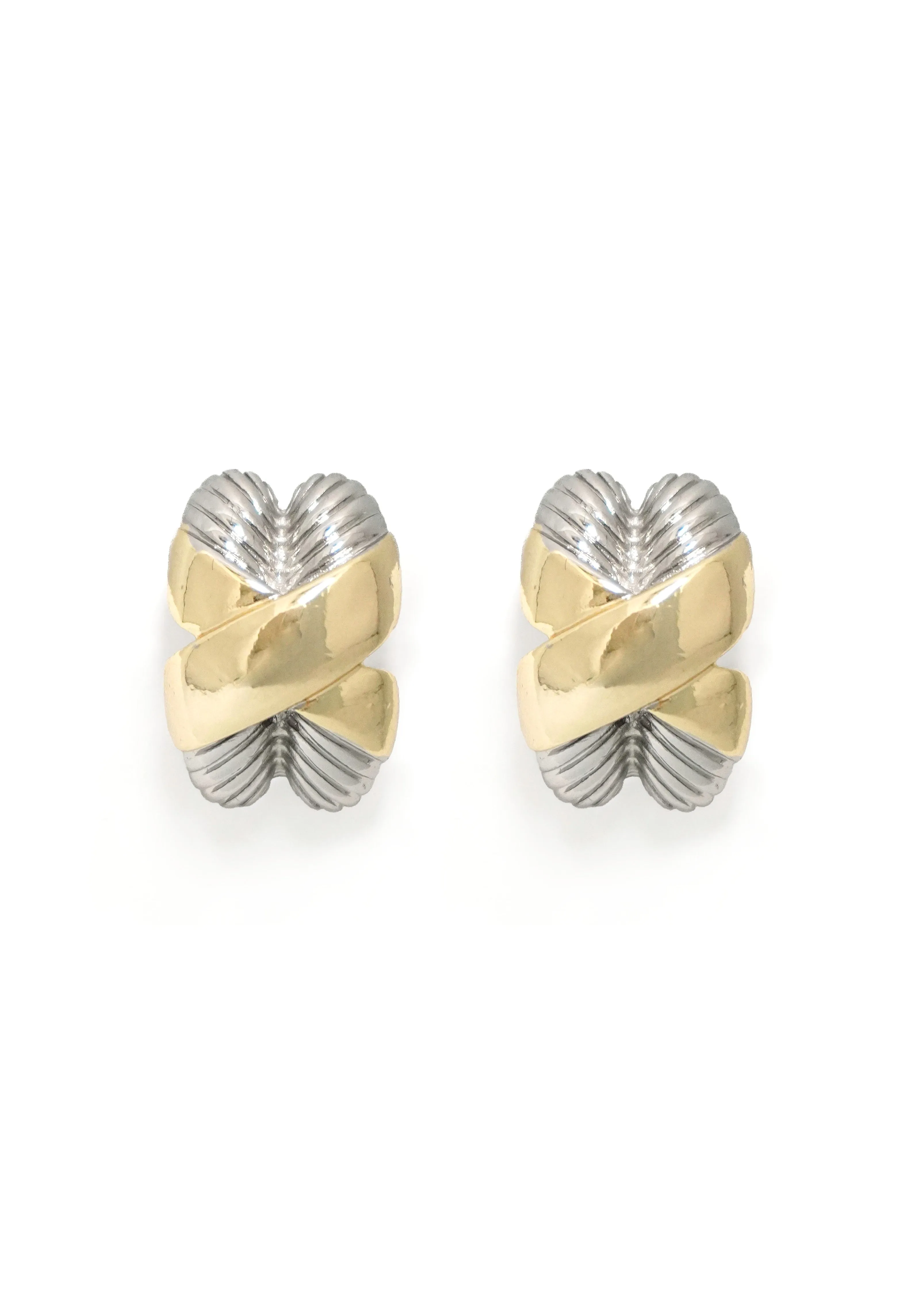 CCB -  Mixed Metal Classic Clip On Earrings