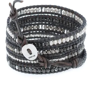 Chan Luu Natural Grey Mix Crystal Wrap Bracelet