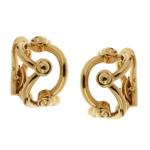 Chanel Vintage Yellow Gold Hoop Earrings