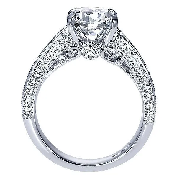 Channel Set Round Diamond Ring 14K White Gold 1.29 Cttw 344