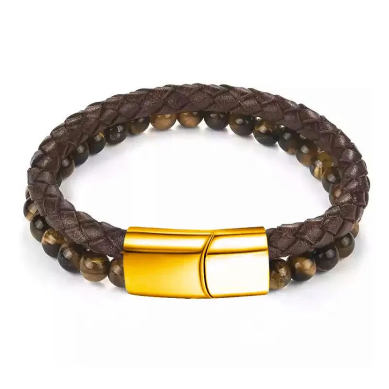 Charm Men Bracelet Rope Stainless Steel Magnetic bracelet bangles Chain