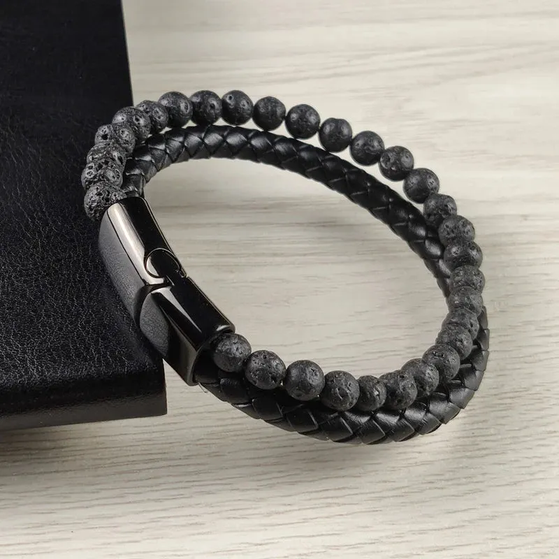 Charm Men Bracelet Rope Stainless Steel Magnetic bracelet bangles Chain