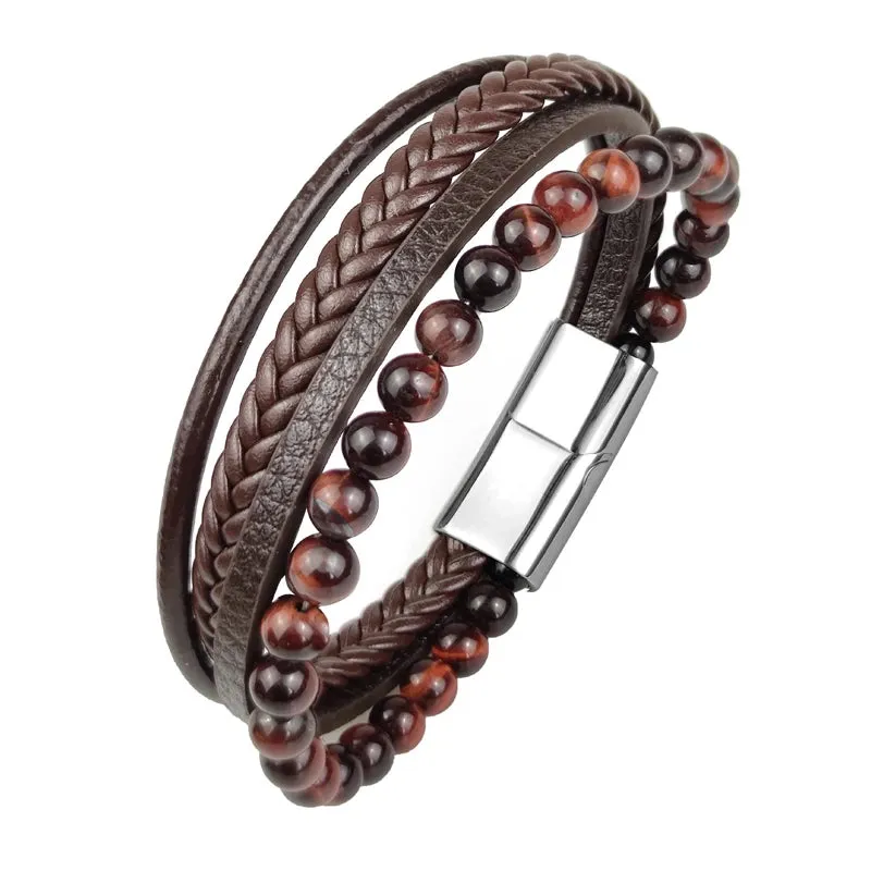 Charm Men Bracelet Rope Stainless Steel Magnetic bracelet bangles Chain