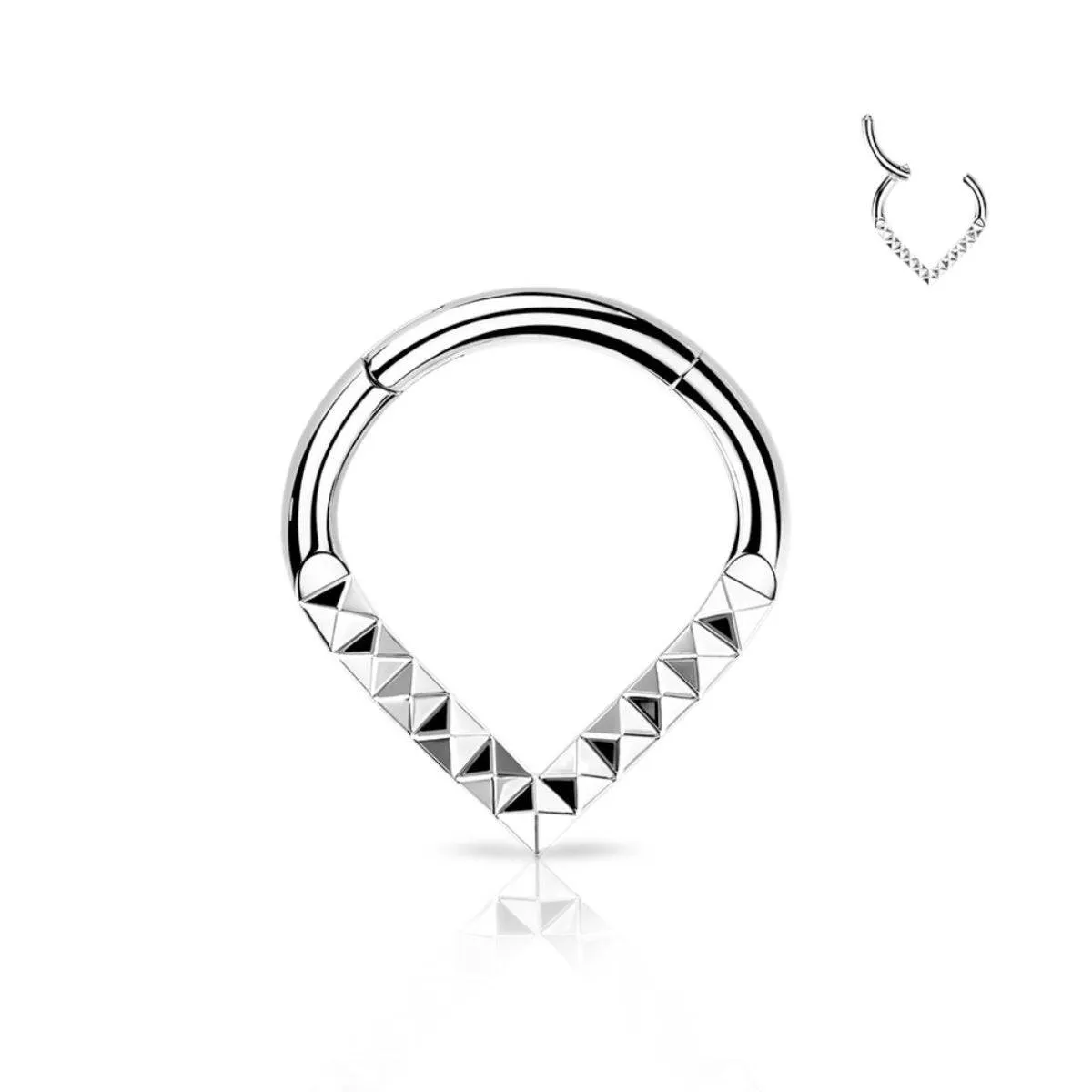 Chevron Cut Titanium Hinged Segment Ring
