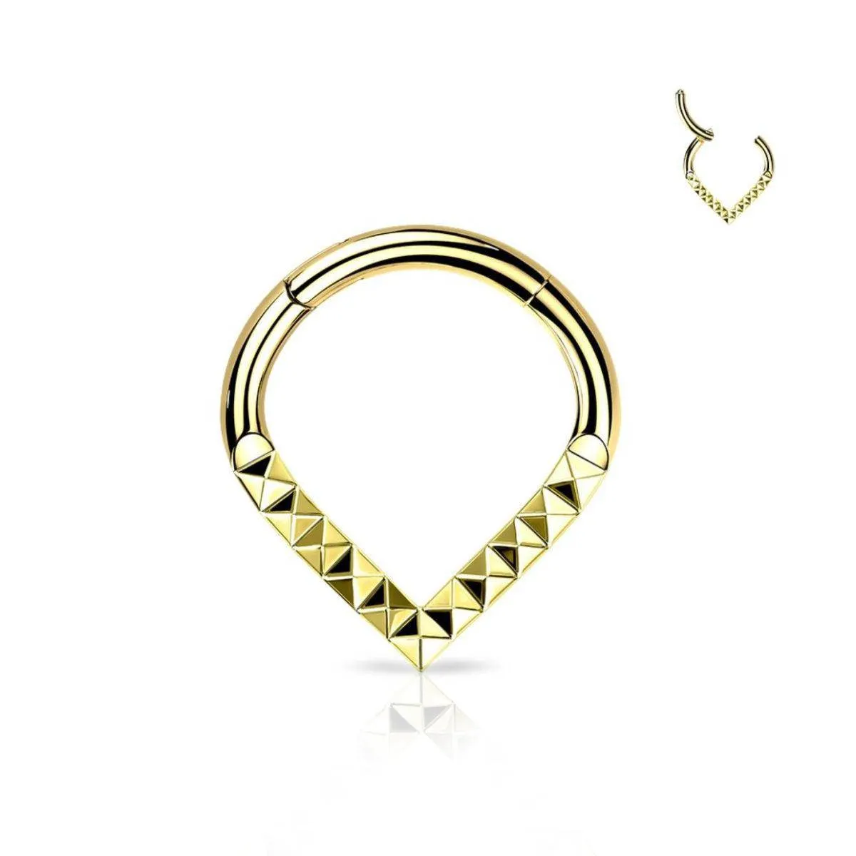 Chevron Cut Titanium Hinged Segment Ring