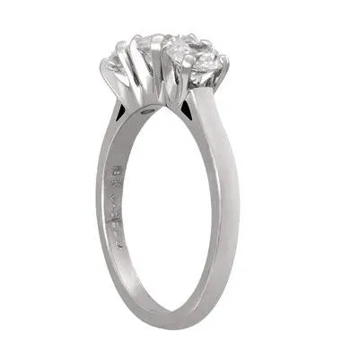 Classic Airline Three Stone Engagement Ring Setting