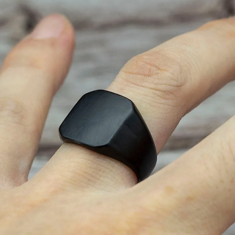 Classic Black Square Ring