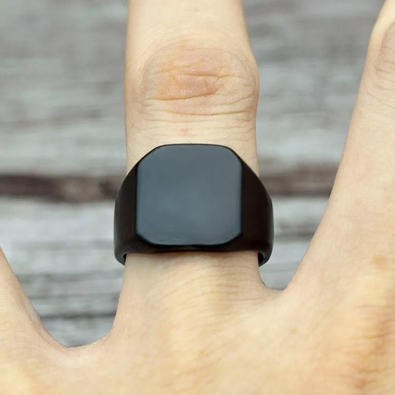 Classic Black Square Ring