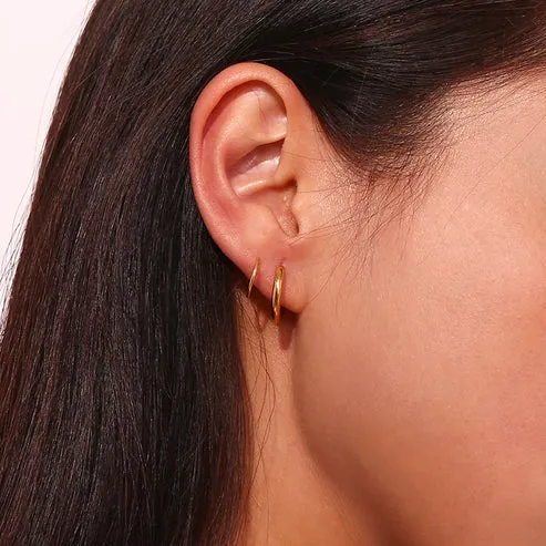 Classic Dual Hoop Earrings Gold