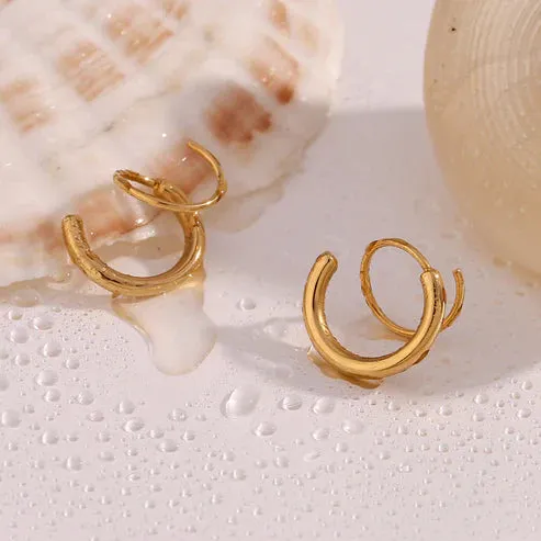 Classic Dual Hoop Earrings Gold