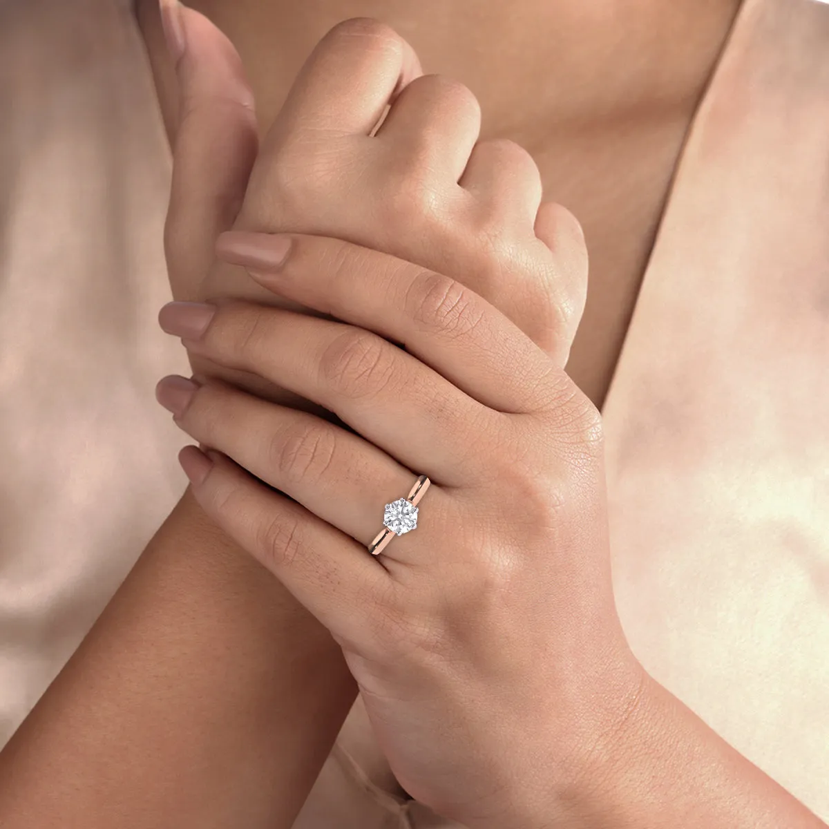 Classic Lab Grown Round Diamond Solitaire Ring