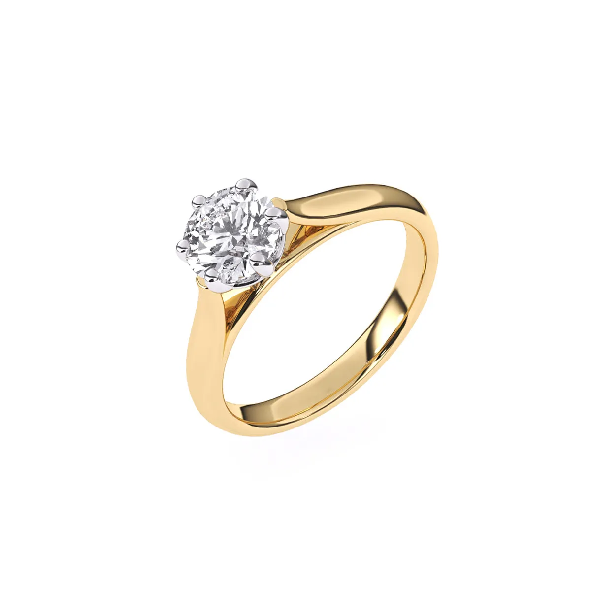Classic Lab Grown Round Diamond Solitaire Ring