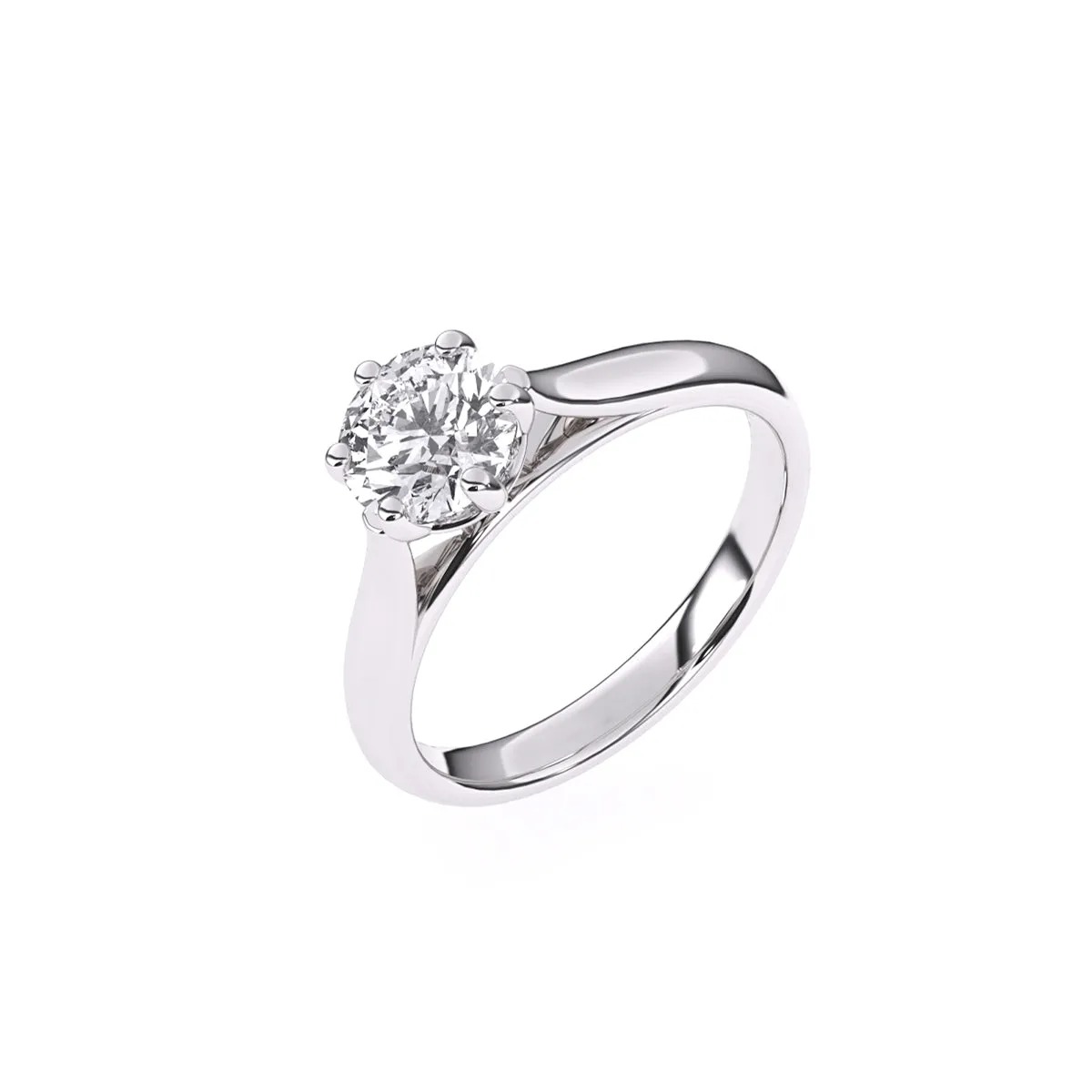 Classic Lab Grown Round Diamond Solitaire Ring