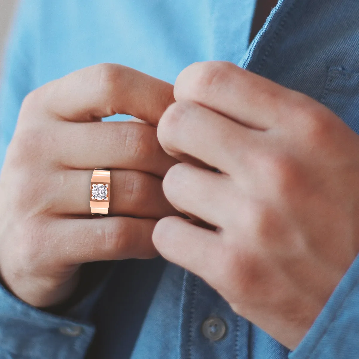 Classic lab-grown Solitaire Engagement Ring