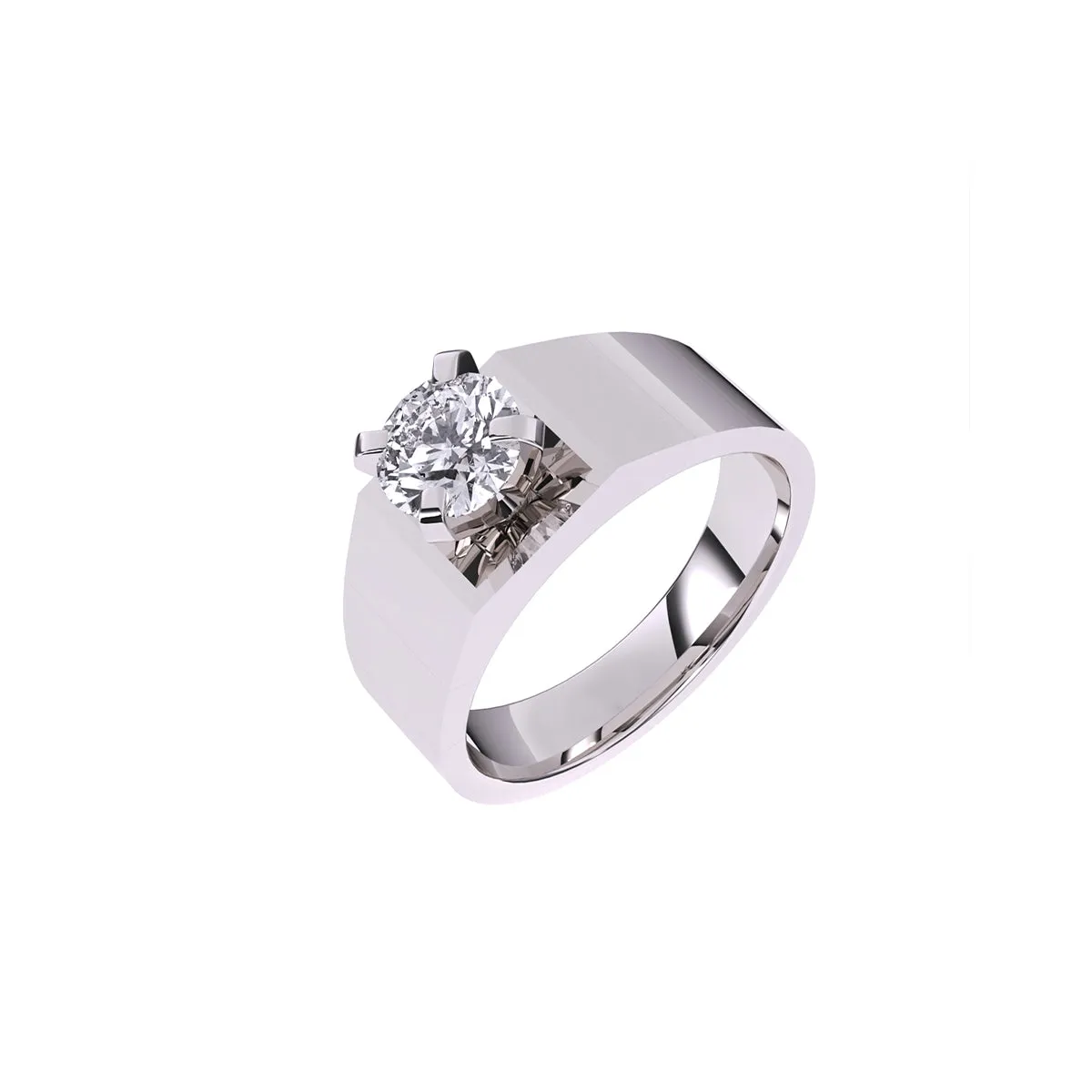 Classic lab-grown Solitaire Engagement Ring