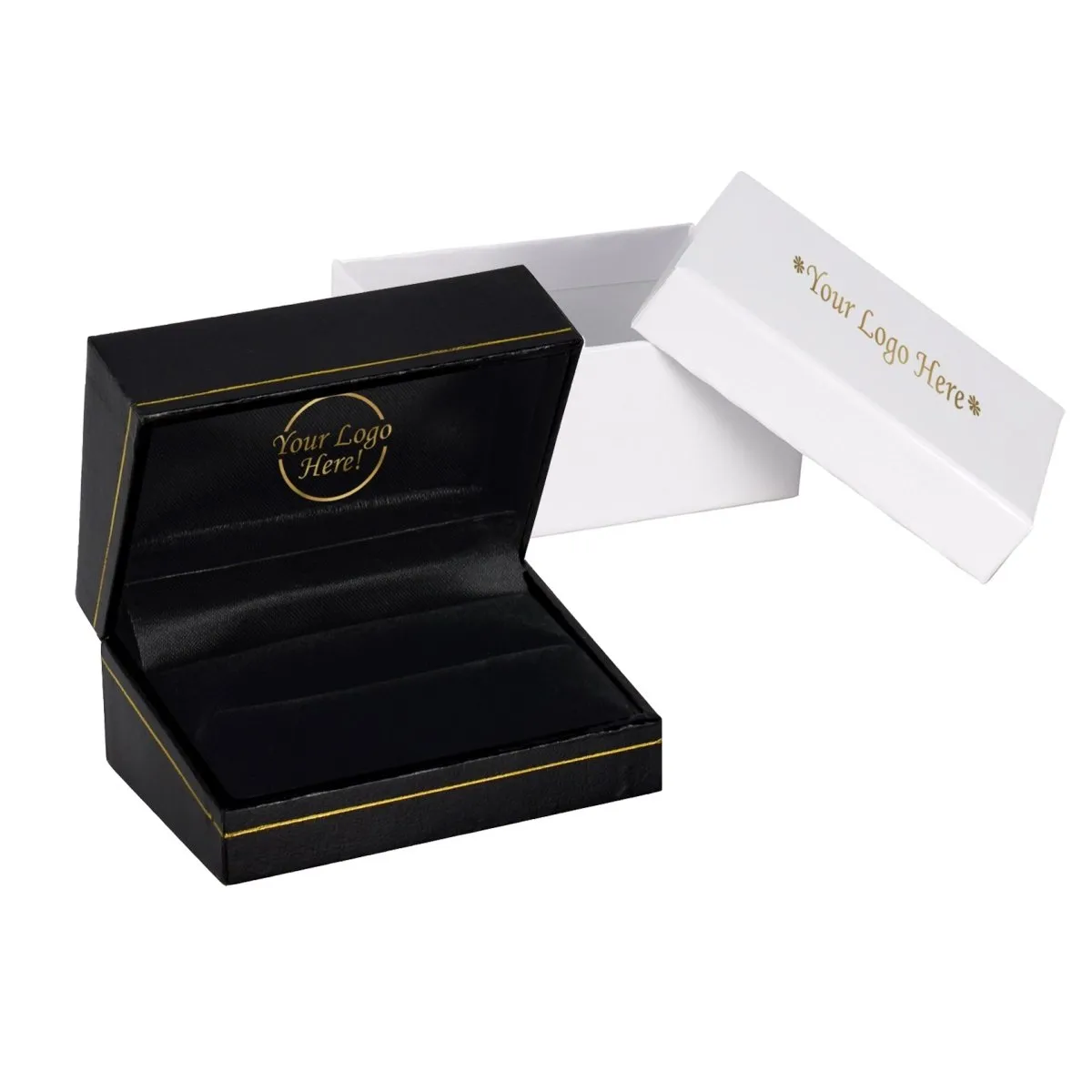 Classic Leatherette Double Ring Box