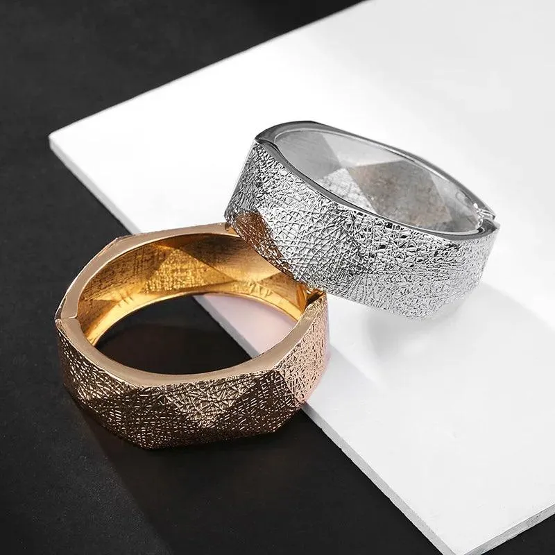 Classic Punk Metal Statement Cuff Bangles Bracelets For Women -  Fashion Jewellery Big Alloy Fashion Bangle