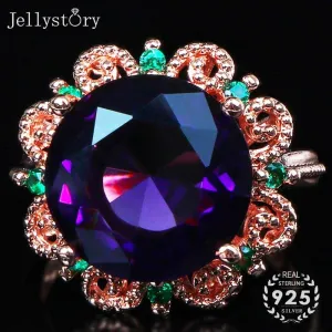 Classic Silver Amethyst Gemstone Charms ring