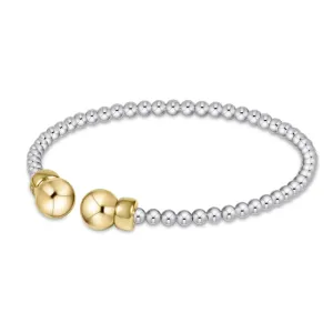 Classic Sterling Mixed Metal 3Mm Bead Cuff- Gold Bclss3Cg