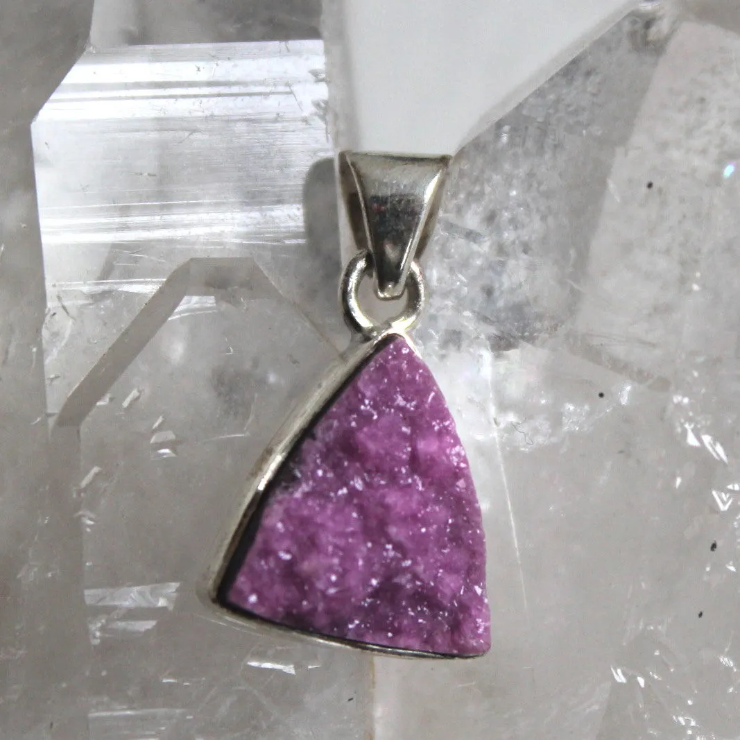 Cobalto Calcite   Sterling Silver Triangle Pendant
