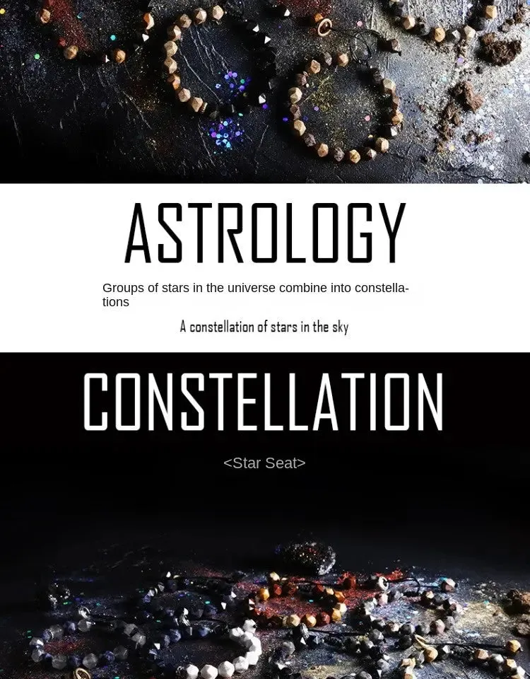 [Constellation] Original Bracelet Men's High Sense Twelve Constellation Couple's Agate Bead Bracelets