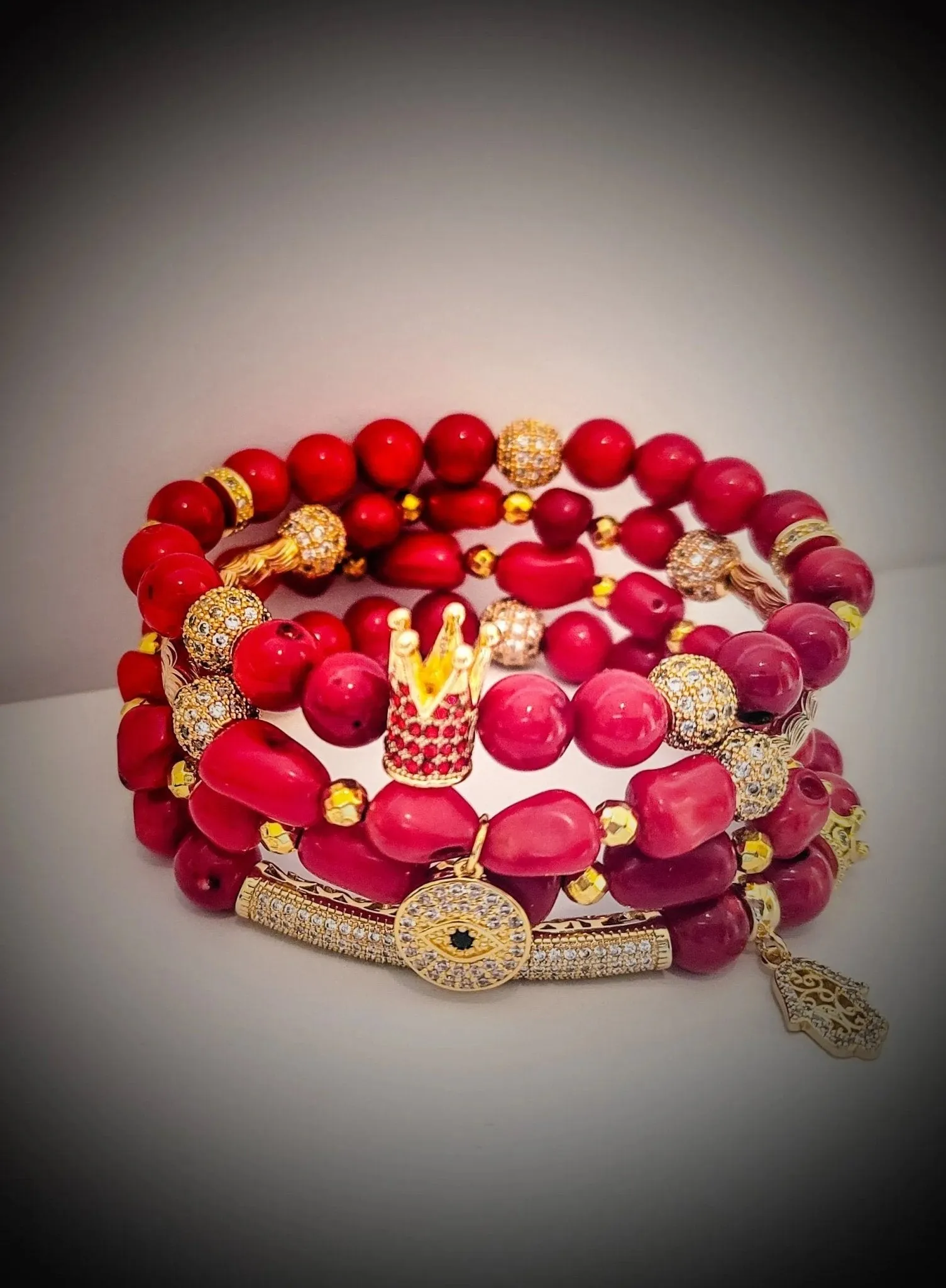 Coral Crown Bracelet set