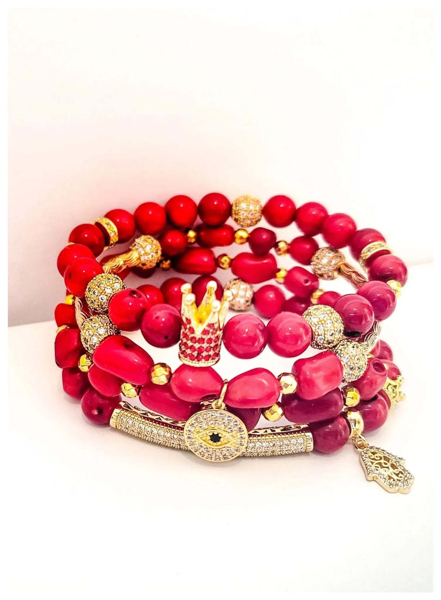 Coral Crown Bracelet set